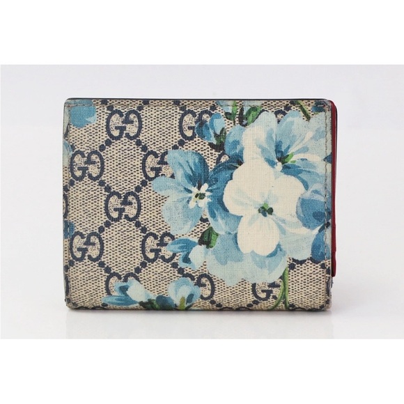 Gucci Beige and Blue Floral Women's Wallet - Picture 2 of 10